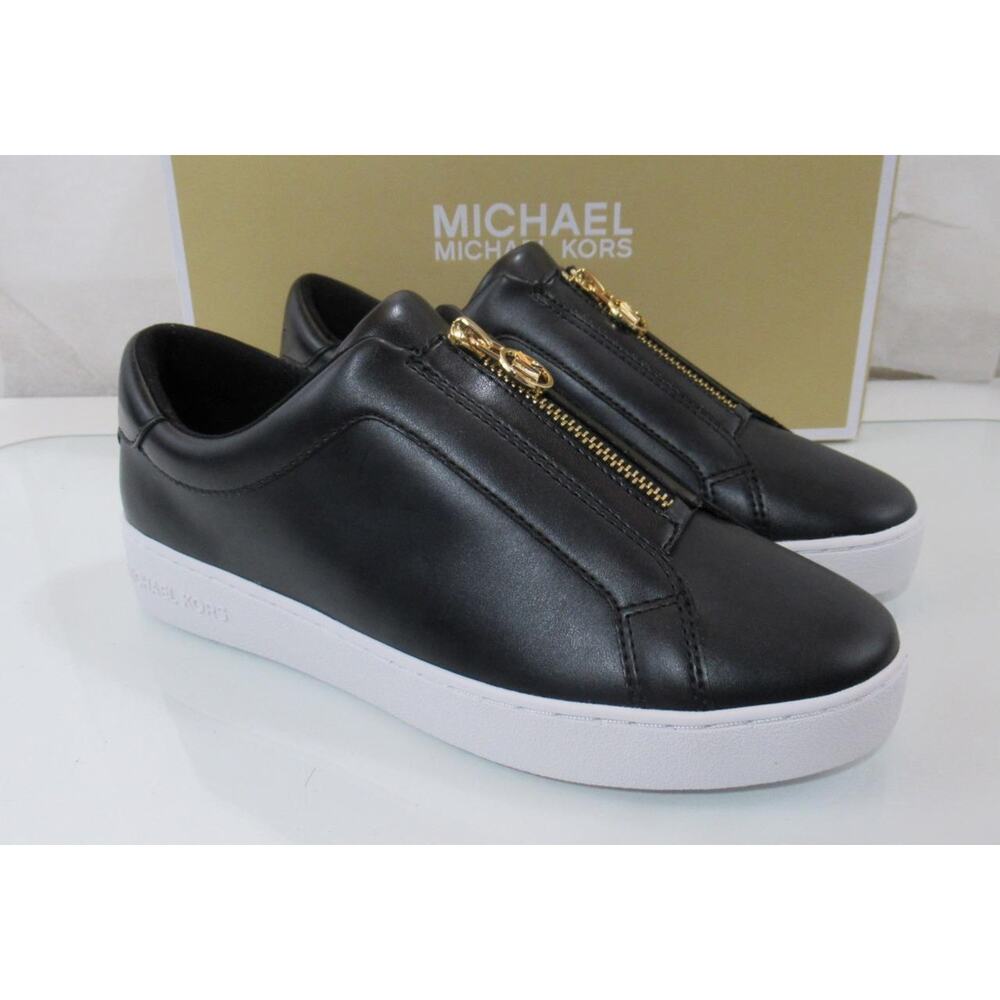 Michael Kors Keaton Zip Slip On Sneakers MK Logo Black Size 7 - Picture 6 of 8